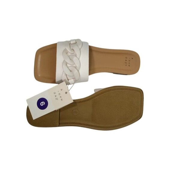 A New Day Women's White Braided Strap Sandals, Size 6, NWB - Picture 5 of 8